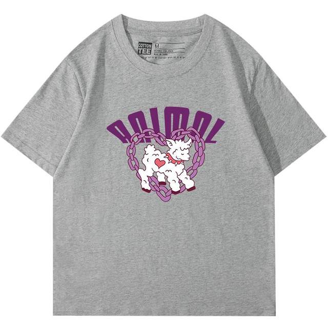 Pure cotton printed short-sleeved T-shirt for women loose summer