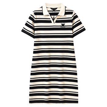 Paul peter xia xin dress polo ຂອງແມ່ຍິງແນວນອນເສັ້ນດ່າງແຂນສັ້ນຄໍ v ຄົນອັບເດດ: counter ແບບດຽວກັນ dteb43920