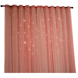 Bedroom blackout curtain gauze polyester double layer princess style