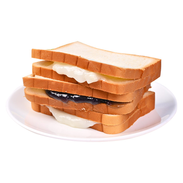 Blueberry flavored sandwich toast lactic acid bacteria flavored nutritious breakfast