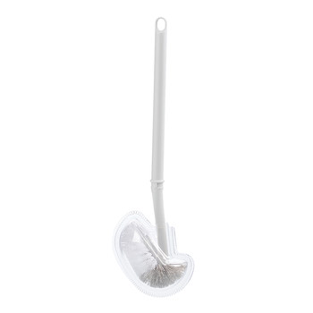 Camellia wall-mounted no-dead-angle toilet brush with extended handle