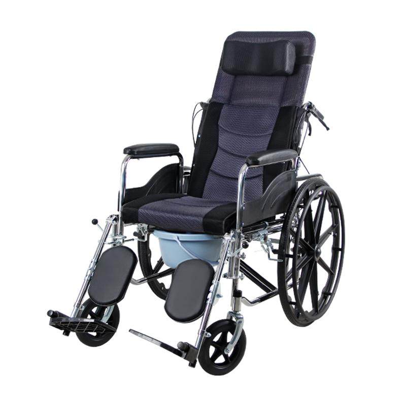 Lightweight wheelchair for the elderly with full reclining and seated functions