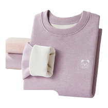 Childrens thermal underwear set for girls velvet and thickened winter autumn clothes long trousers school uniform artifact wool and silk huge thickness