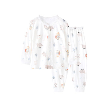 Lemon crawling baby underwear set summer thin baby home air-conditioning clothing pajamas split two-piece summer suit