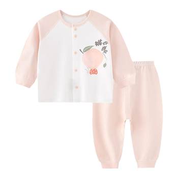 Tengzhi Carpentry Baby Underwear Set Spring and Autumn New Bottoming Shirt ເດັກນ້ອຍເກີດໃຫມ່ Split Cotton Boneless ເຄື່ອງນຸ່ງຫົ່ມດູໃບໄມ້ລົ່ນ