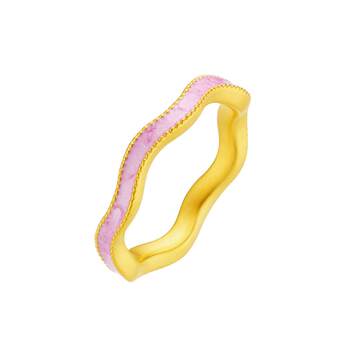 Zhou taisheng monet gold ring women's gold hard gold enamel möbius ring as a birthday gift for girlfriend