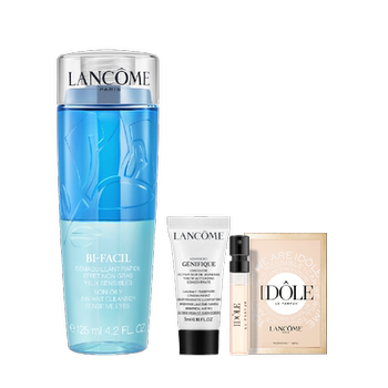 Lancome quick eye makeup remover eye lip makeup refreshing cleansing water and oil separation
