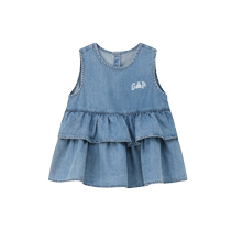 Gap Girls Toddlers 2024 Summer New Lenzing Tencel Lace Sleeveless Tops Childrens Dress 466676