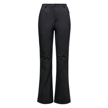 Camel women's soft shell flared pants 2025 autumn and winter new style velvet warm outdoor windproof and water-repellent casual pants