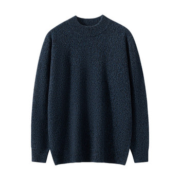 Floral half turtleneck men's pullover cashmere sweater top Floral half turtleneck men's pullover cashmere sweater top