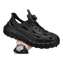 Croc shoes mens summer outer wear beach sandals mens tire sole anti-slip rotating buckle mens shoes mens shoes