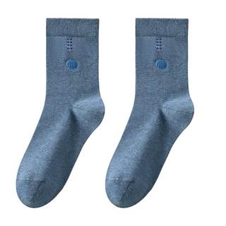 恒源祥纯棉袜子男士中筒袜春秋冬季全棉抗菌防臭款吸汗透气长袜男