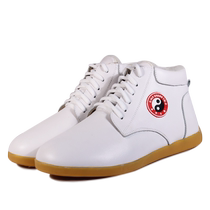 Qiao Shang Tai Chi shoes for men and women in winter high-top plus velvet thickened wool warm cotton shoes soft tendon bottom genuine leather training shoes