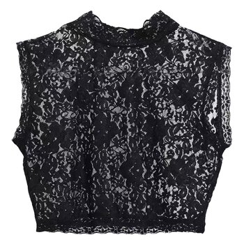 Versatile fake collar lace bottoming shirt spring and autumn shirt sweatshirt inner wear artifact temperament autumn and winter vest high elasticity for women