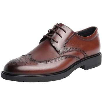 Belle's new autumn and winter inner height brogue leather shoes