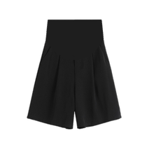 Black sports maternity shorts 2024 new summer thin section pregnancy large size casual slim wide leg five-point mid-length pants