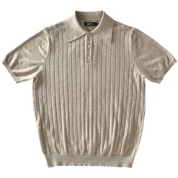 Chaimi knitted lapel Polo short-sleeved T-shirt Knit shirt American retro men's Ami khaki summer