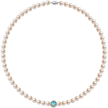 Nanzhu palace freshwater pearl near round necklace aquamarine