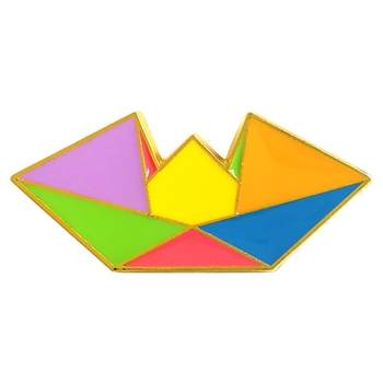 HALDER ສີ Origami ຍົນຫນູນົກມິດຕະພາບເຮືອ Badge Metal Brooch 4 ແບບ