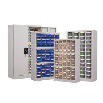 Drawer-type parts cabinets clearly define their load-bearing properties