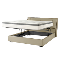 (Make a friend and buy it now) Gujia Home Modern Simple Master Bedroom Sliding Storage Leather Bed 8181