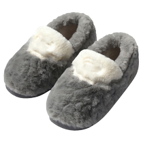 Cotton slippers for mens winter outdoor wear bags and indoor home thick-soled warm plush couples home cotton shoes mens winter style