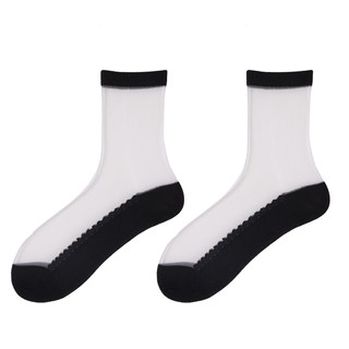 袜子女丝袜中筒袜棉底防臭防滑2025年新款爆款薄款透明水晶丝短袜