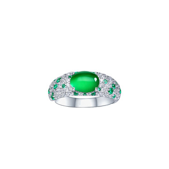 Gao bingzhong zhengyang green egg face full diamond wide ring