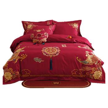 Chinese wedding macao cotton four-piece set