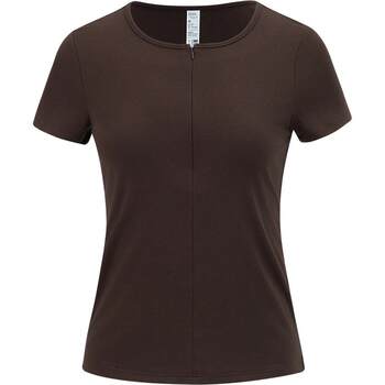 Originally benlai women's cool fake two-piece zipper round neck short-sleeved t-shirt 2026 summer new model bnm460039