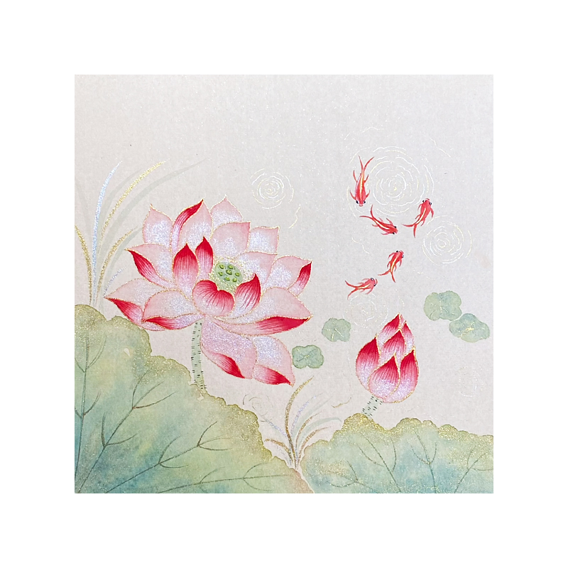 15x15cm small format pearlescent mica cooked rice card paper