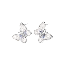 (Self-operated) DAISY BEAUTY Gradient blue crystal butterfly earrings for women niche design earrings