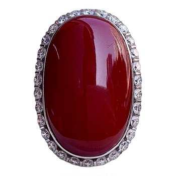 Enimol akha coral 18k gold diamond ring for women