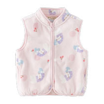 David Bella Boys Vest 2024 Spring New Girls Polar Fleece Vest Childrens Cartoon Tops