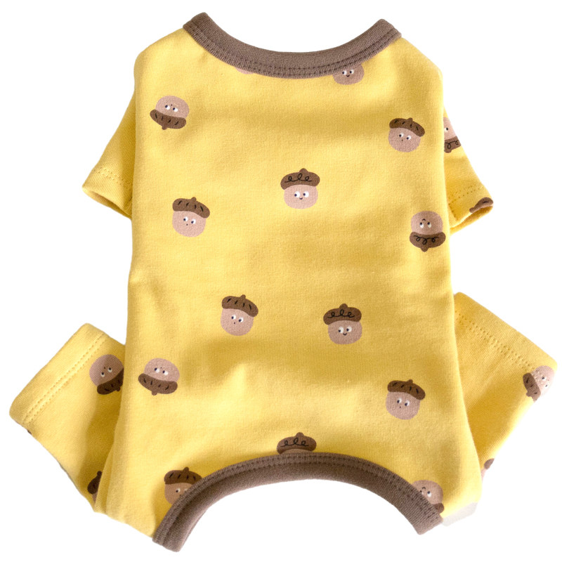 Belly-covered four-legged spring and autumn dog pajamas