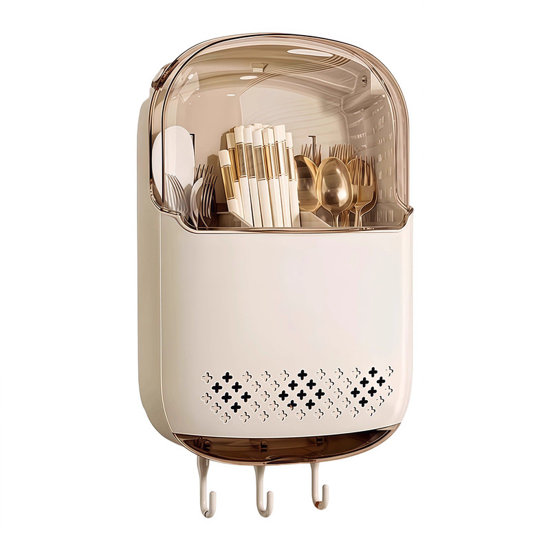 High-end new style chopstick storage box wall-mounted household chopstick tube kitchen quick spoon storage rack chopstick basket chopstick cage