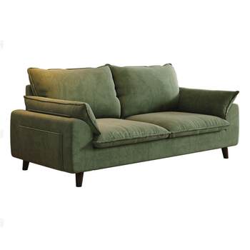 Retro green corduroy sofa removable and washable
