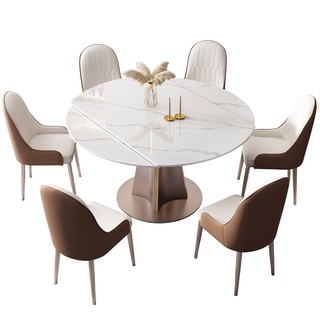 Rotating slate dining table with square and round functions