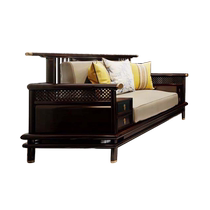 New Chinese Sofa Combination Modern Chinese Light Extravaganza LIVING ROOM FULL DRESS BLACK WALNUTS SOLID WOOD ZEN FURNITURE