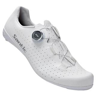 Santic森地客碳纤维底公路锁鞋竞技单车鞋专业白色骑行鞋男无尽