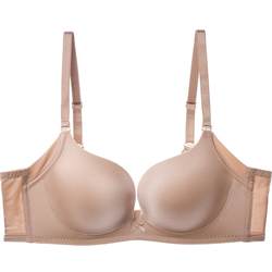 Embry Glossy Seamless Small Breast Push Up Wireless Bra Women's Side Breast Reducing Underwear