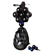PG high-end car keychain pendant obsidian Pixiu gourd creative safe mens and womens crystal car interior accessories