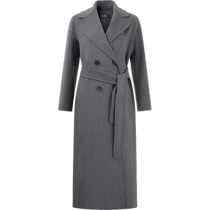 (Self-operated) Second-hand brand new unused Maxmara womens sheep wool long double-breasted coat