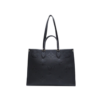 (Self-operated) Second-hand 9 new LV Louis Vuitton shoulder bag Onthego large size 41 black leather C chip