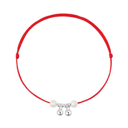 中国黄金珍尚银纯银铃铛脚链女2025新款脚环生日礼物送女生S925