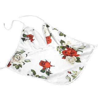 Sexy bellyband 100% mulberry silk v-neck printed silk