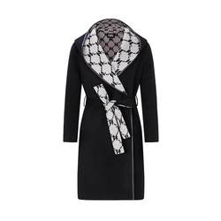 KARL LAGERFELD Karl Lagerfeld ກາງ-ຍາວ KL presbyopic double-sided woolen hooded hooded wool coat ແບບ poncho