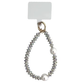 High-end women's pearl diamond mobile phone lanyard lanyard chain