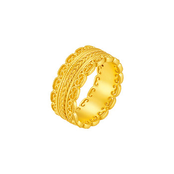 Zhou taisheng's extraordinary national fashion series gold ring pure gold hard gold waist wan guan shengsheng ruyi ring gift to his girlfriend