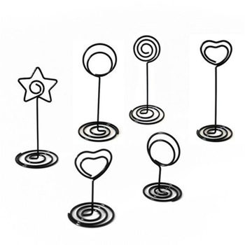 Creative retro metal note card holder vertical simple cute photo holder message note holder decorative ornaments